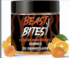 Beast Bites Creatine Monohydrate Gummies Orange Flavor