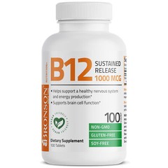 Bronson Vitamin B12 Sustained Release NON-GMO, 100 Tablets