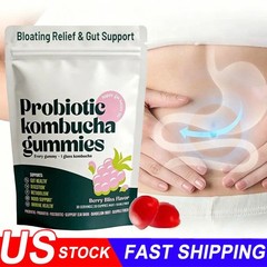 3X Probiotic Kombucha Gummy – Prebiotics,Probiotics,Postbiotics,Fiber Supplement