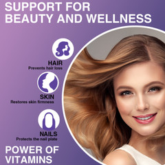 WEEM Hair Skin & Nails Gummies – Biotin Vitamins for Healthy Hair, Skin & Nails