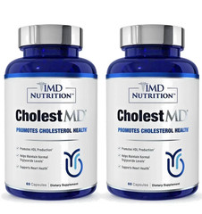 2 Pk 1MD CholestMD Promotes Cholesterol Health New Sealed 60 Capsules