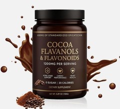 High Flavanol Cocoa Powder Flavonoids Supplements Energy Boost 1200mg US