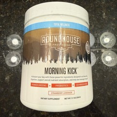 ROUNDHOUSE PROVISIONS MORNING KICK-DIGESTIVE SUPPORT POWDER-STRAWBERRY LEMONADE