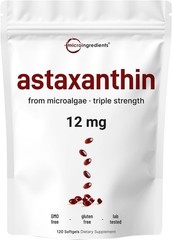 12mg Astaxanthin Antioxidant 120 Softgels Fresh Microalgae Eye Joint Skin Health