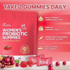 Women’s Cranberry Probiotic Gummies 5B CFU Digestive Health 60ct