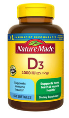 Nature Made Vitamin D3 1000 IU 650 Softgels Immune & Bone Support