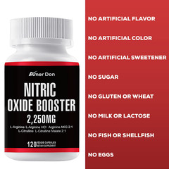 240 Nitric Oxide Booster Supplement L-Arginine Capsule L-Citrulline Pills Cap