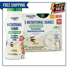 Equate High protein Nutritional shakes vanilla 8 oz 6 count……