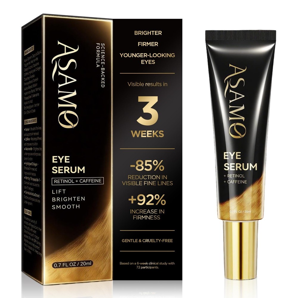 ASAMO Retinol & Vegan Collagen Eye 0.7 Fl Oz (Pack of 1), Event Horizon Gold