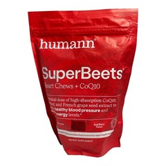 *Humann SuperBeets Heart Chews + Coq10 Dietary Supplement -60 -Acai Berry Flavor