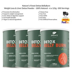 Nature’s Finest Detox Belly Burn Fat Burning & Liver Detox Powder 4x125g