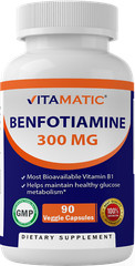 Vitamatic Benfotiamine 300 mg 90 Vegetarian Capsules – Also Called Fat Soluble