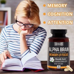 Brain Alpha Supplement Memory Focus Daily Mind Support for Career Academics 90