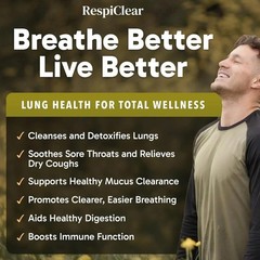 RESPICLEAR For Mullein Drops With Ginger & Lemon All-Natural Lung Cleanse
