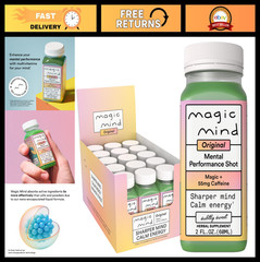 Nootropic Energy & Focus Shots – Lion’s Mane, Ashwagandha, Citicoline, 15 Pack