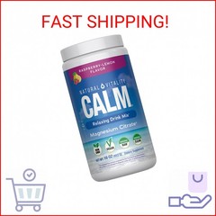 Natural Vitality Calm Magnesium 16oz Powder | Raspberry Lemon Flavored Supplemen