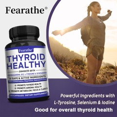 Thyroid Support Capsules Iodine Vitamin B12 L Tyrosine Drenal Support 120 Pills