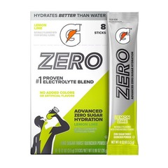 Gatorade Zero Sugar Lemon Lime, On the Go Packs, Electrolyte Powder Drink Mix, 0