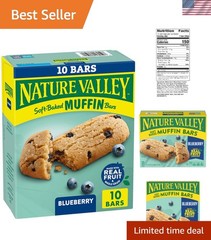 On-the-Go Soft Baked Blueberry Muffin Bars – 10 Individually Wrapped Snacks