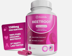 3 Pack- Capsules Rosabella Supports Blood Pressure 60Ct Organic Beet Root Powder