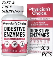 Physician’s CHOICE Digestive Enzymes – Multi Enzymes, Organic Prebiotics – 60 CT