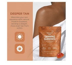 Savanna Skin Tanning Gummies, with Vitamin C & E, Astaxanthin, Collagen. 03/28