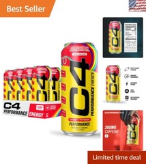 C4 Performance Energy Drink Cosmic Rainbow – Sugar-Free 200mg Caffeine 12-Pack