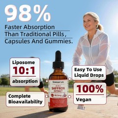 Saffron Extract Drops 24-in-1 with Ashwagandha & Lion’s Mane – Mood, Focus, Stre