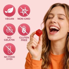 Spicy Cubes Hot Peach Gummies with Chili, Maca Root Vegan 30 Count US
