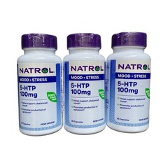 Natrol 5-HTP 100mg For Mood & Stress 30 Caps ea. ** 3 Bottles** Exp 06/27