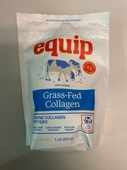 Equip Grass Fed Collagen Unflavored Powder 1 lbs. 453 g. Exp. 10-2027