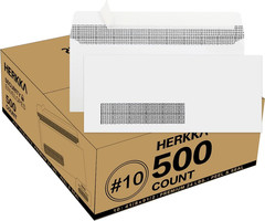 500 Pack #10 Single Left Window SELF Seal Security Envelopes, Designed for Quick
