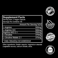 240 Nitric Oxide Booster Supplement L-Arginine Capsule L-Citrulline Pills Cap