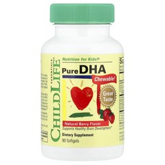 ChildLife Pure DHA Chewable Natural Berry 90 Softgels (Pack of 3)