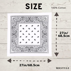 3 Pack Extra Large Bandanas 27” x 27” 100% Cotton for Men & Women Paisley Handke