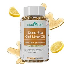 Deep Sea Cod Liver fish Oil Omega 3 Supplement , No Fishy Burp (100 Capsules) B0