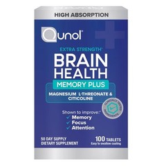 Qunol Brain Health Memory Plus Magnesium L Threonate Citicoline 100 Tablets