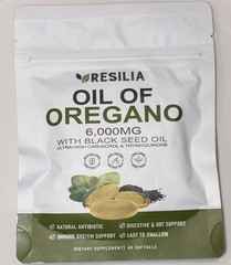 Resilia Oil of Oregano 6000mg + Black Seed Oil Softgels 60 Gut & Immune