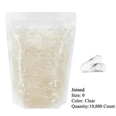 10K Empty Capsules Size 0 Gelatin Clear Joined Kosher Halal
