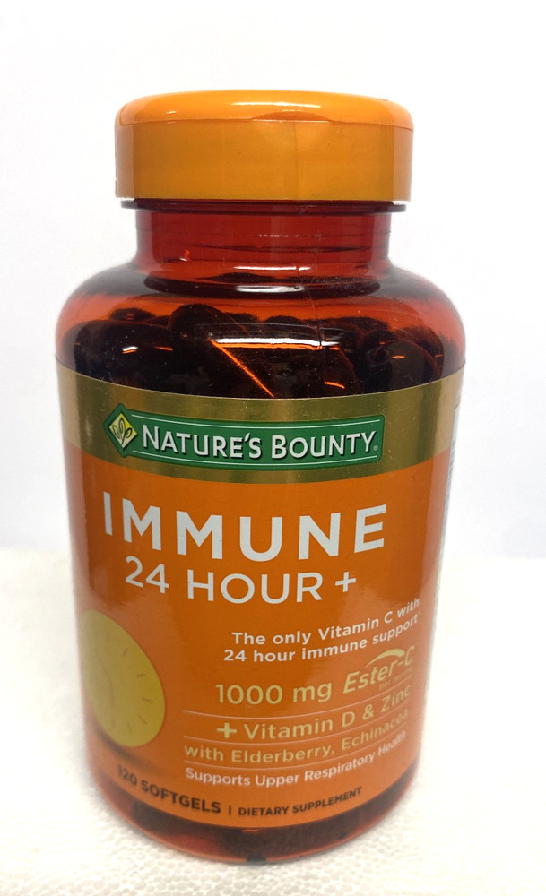 Nature’s Bounty Immune 24hr Vitamin C 1000mg Vit D Zinc 120 Softgels , EX 2/2027