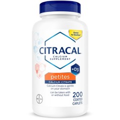 Citracal Petites- Calcium Citrate with Vitamin 200 Count (Pack of 1), Petites