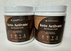 (2) Konscious Keto Activate Dark Chocolate Truffle BHB Ketones 2/27 NEW