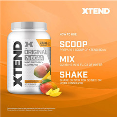 XTEND Original BCAA Powder, Mango Madness, 90 Servings, Sugar Free