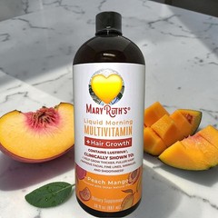 Mary Ruth’s Liquid Morning Multivitamin + Hair Growth – Peach Mango – 30 Fl Oz