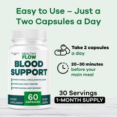 Healthy Flow Blood Support Supplement Capsules Circulation 1 Pack 60Ct