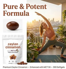 Ceylon Cinnamon 7200mg 300 Softgels with MCT Oil Organic Joint Support