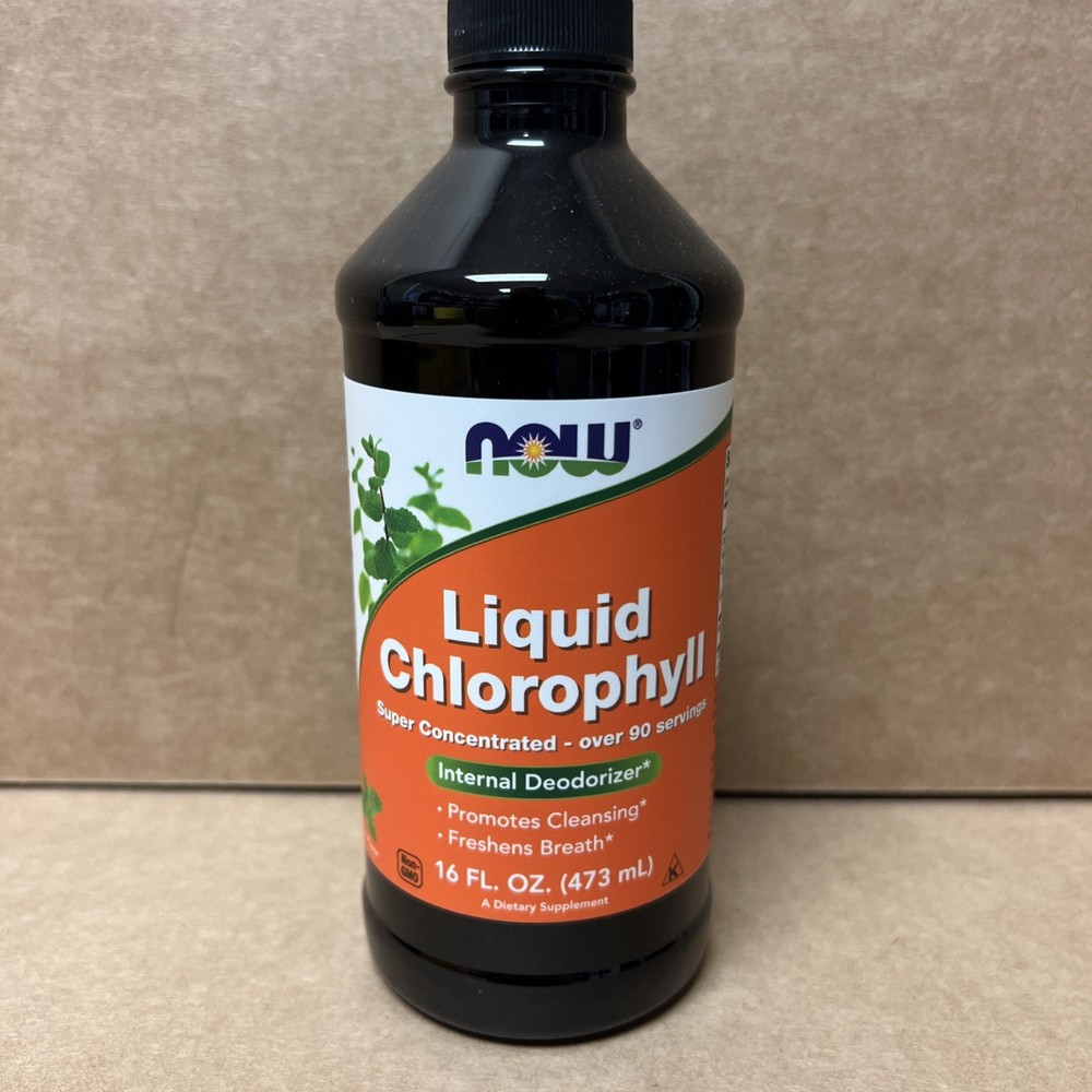 Now Foods Liquid Chlorophyll Mint Flavor 16 fl oz 473 ml GMP Quality Assured,