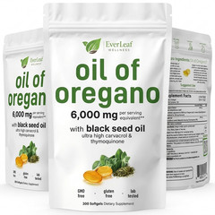 Oil of Oregano 6000mg with Black Seed Oil Softgels 300 Count Dietary Supplement