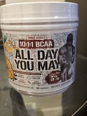 5% Nutrition All Day You May BCAA Amino Acids Powder Italian Lemon Ice 10/28 Exp