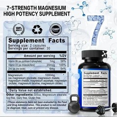 3PCS Viyouth Magnesium 7 Complex Capsules 60 Count Sleep Support Bone Health